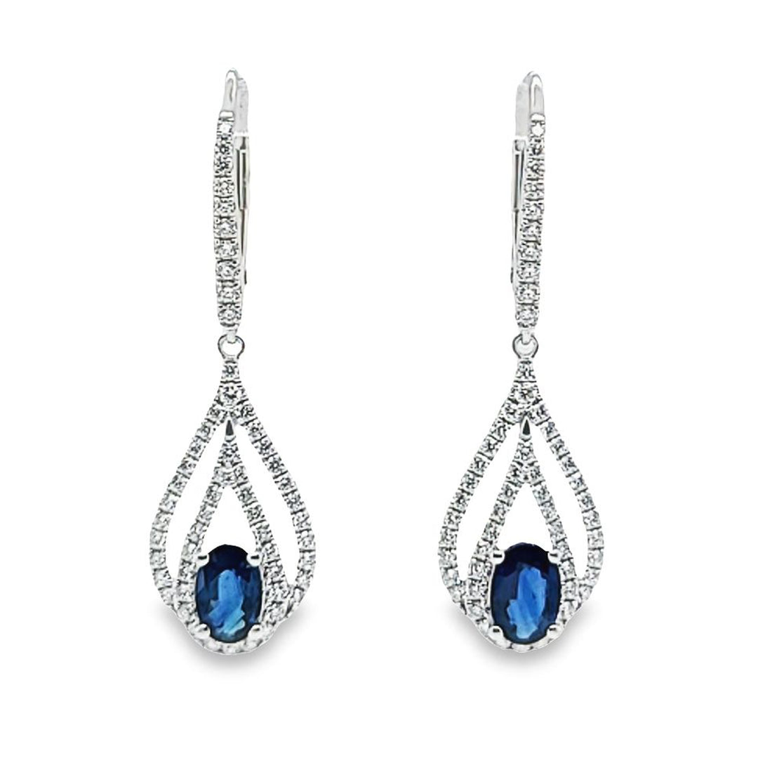 Sapphire and Diamond Drop Earrings