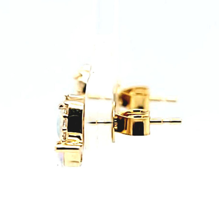 Australian Opal and Diamond Earrings