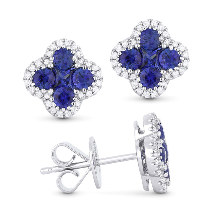 Sapphire and Diamond Stud Earrings