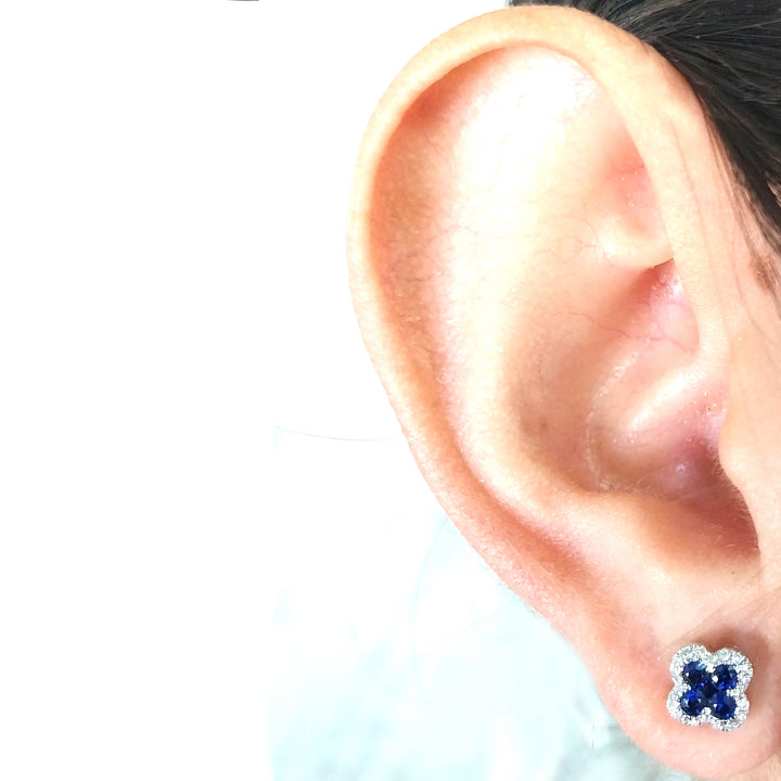 Sapphire and Diamond Stud Earrings