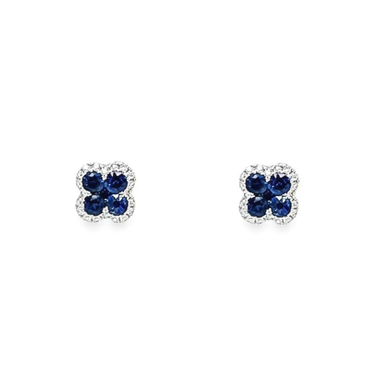 Sapphire and Diamond Stud Earrings