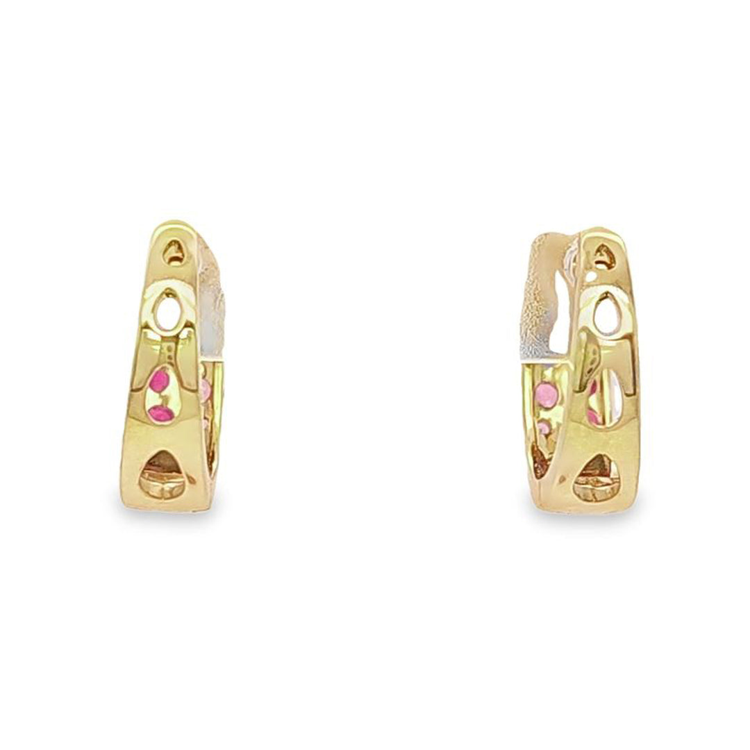 Multicolor Sapphire Huggie Earrings