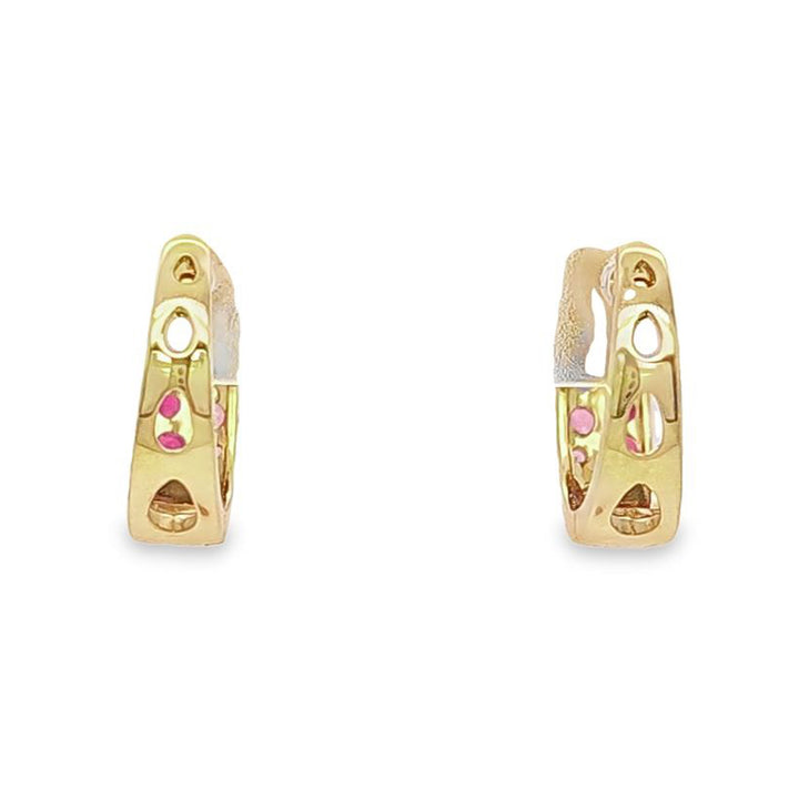 Multicolor Sapphire Huggie Earrings