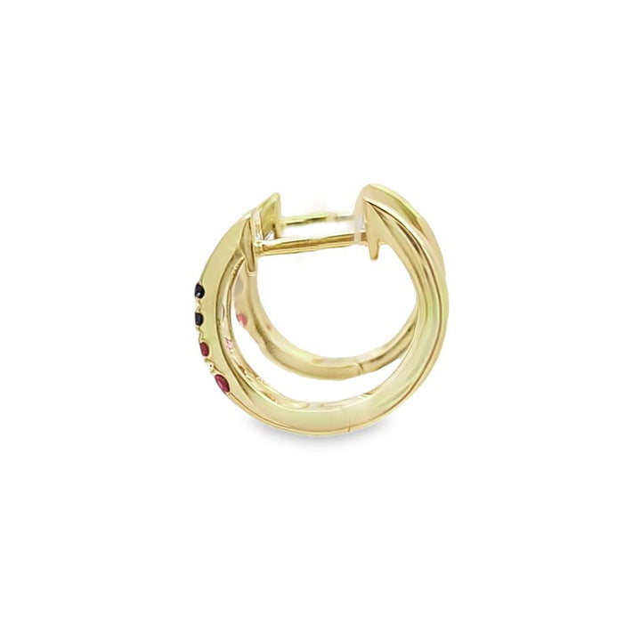 Multicolor Sapphire Huggie Earrings