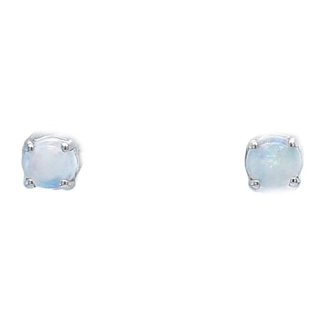 Round Opal Stud Earrings