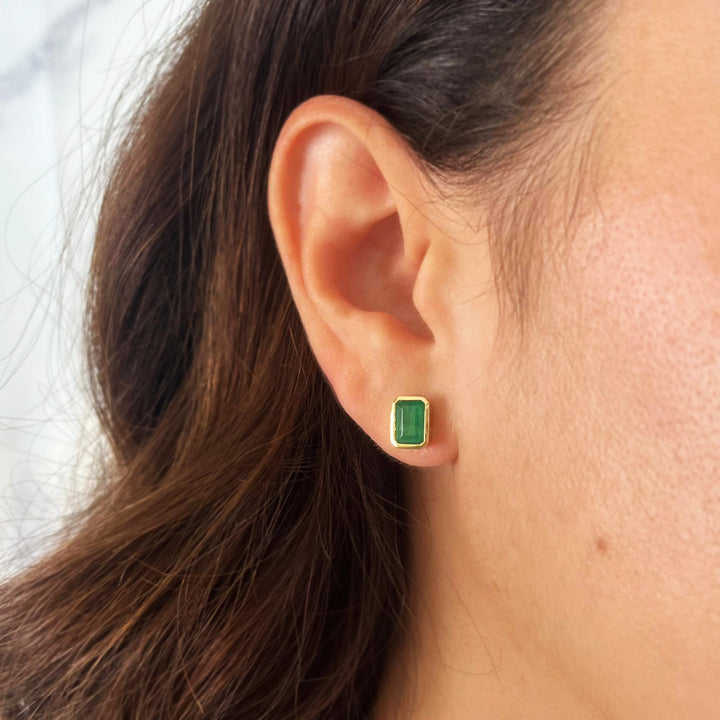 2.52 Carat Emerald Stud Earrings