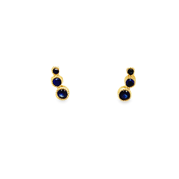 Yellow Gold Sapphire Ear Crawlers