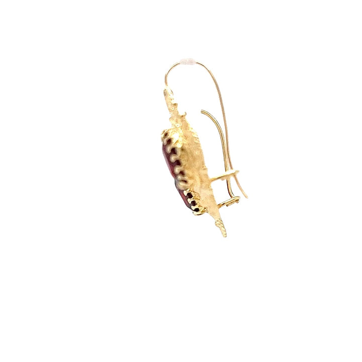 Garnet Wire Drop Earrings