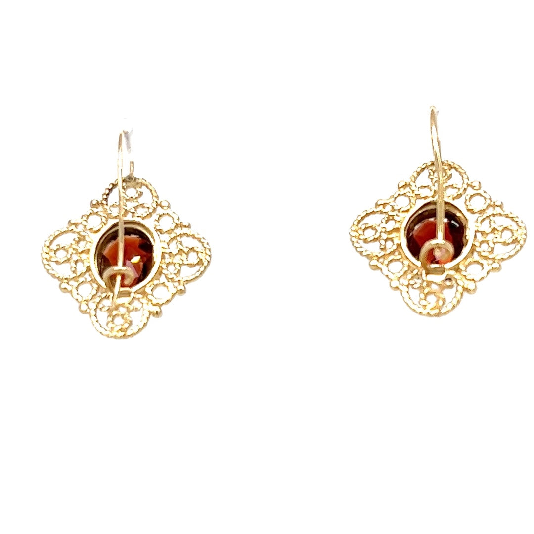 Garnet Wire Drop Earrings