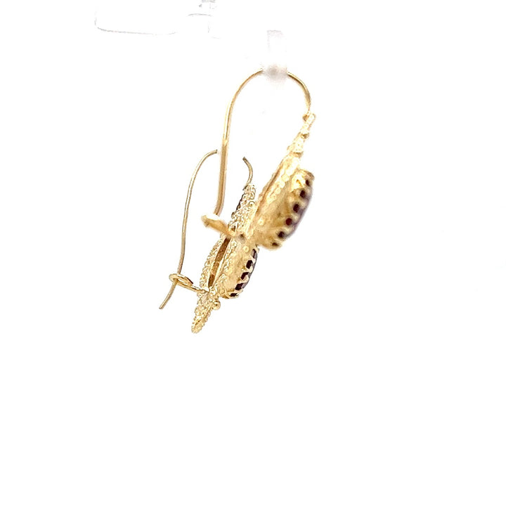 Garnet Wire Drop Earrings