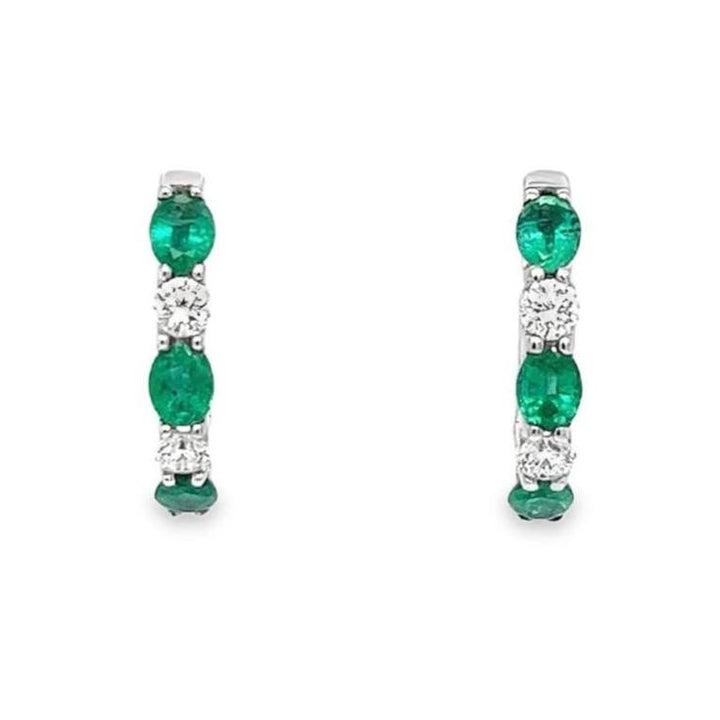 Emerald and Diamond Hoops