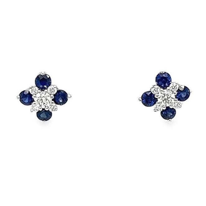 Sapphire Flower Earrings