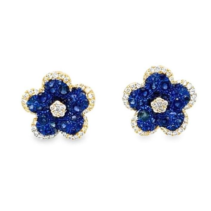 Sapphire Flower Studs