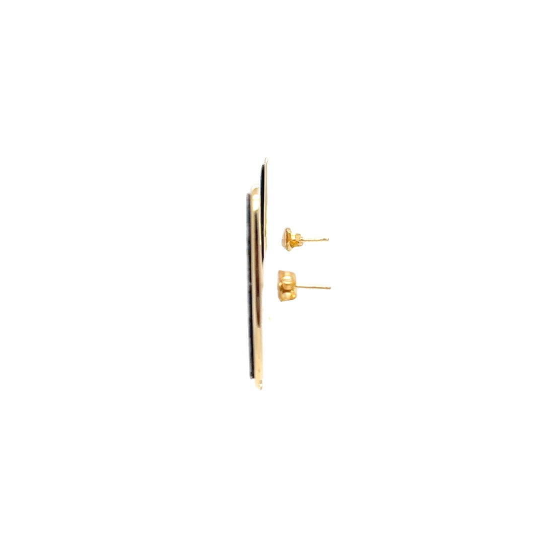 14K Yellow Gold Mosaic Opal Drop Earrings