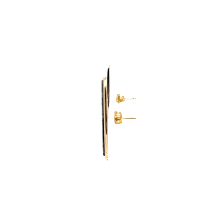 14K Yellow Gold Mosaic Opal Drop Earrings
