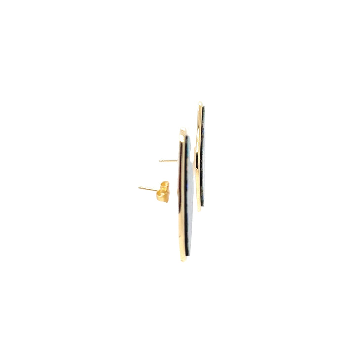 14K Yellow Gold Mosaic Opal Drop Earrings