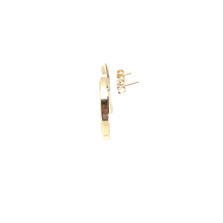 14K Yellow Gold Onyx Disc Earrings