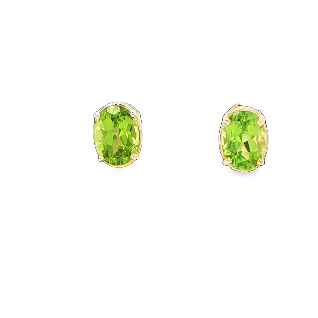 14K Yellow Gold Tourmaline Stud Earrings