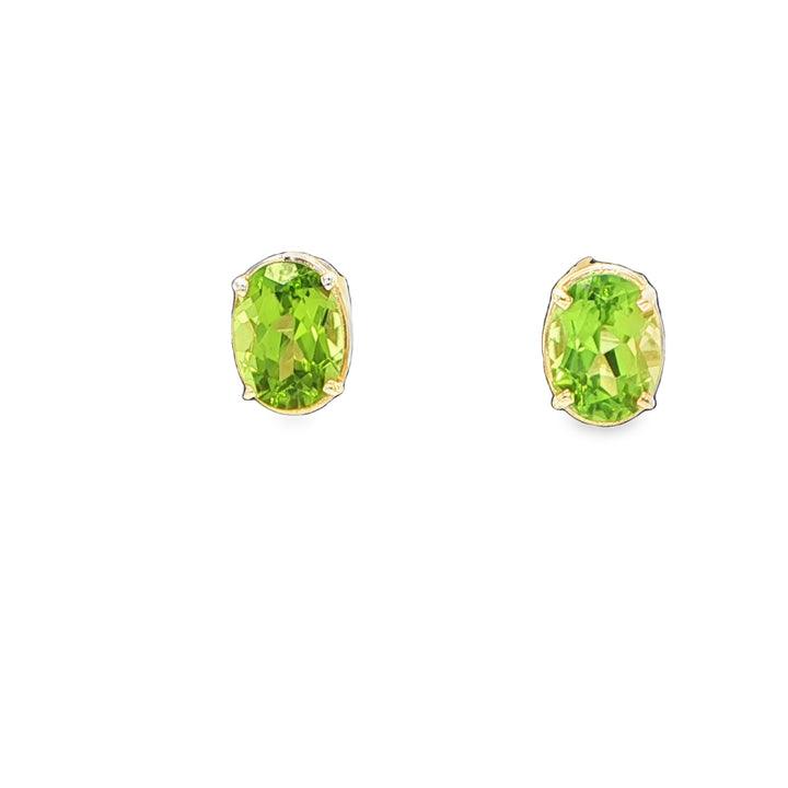 14K Yellow Gold Tourmaline Stud Earrings