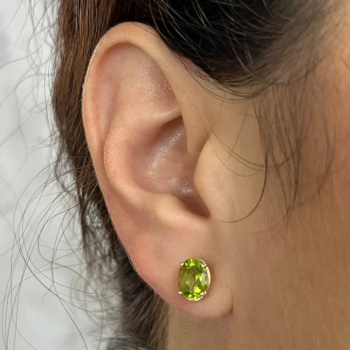 14K Yellow Gold Tourmaline Stud Earrings