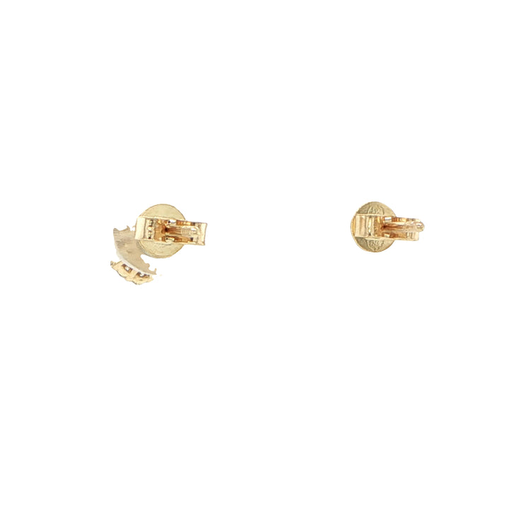 14K Yellow Gold Montana Sapphire Diamond Stud Earrings