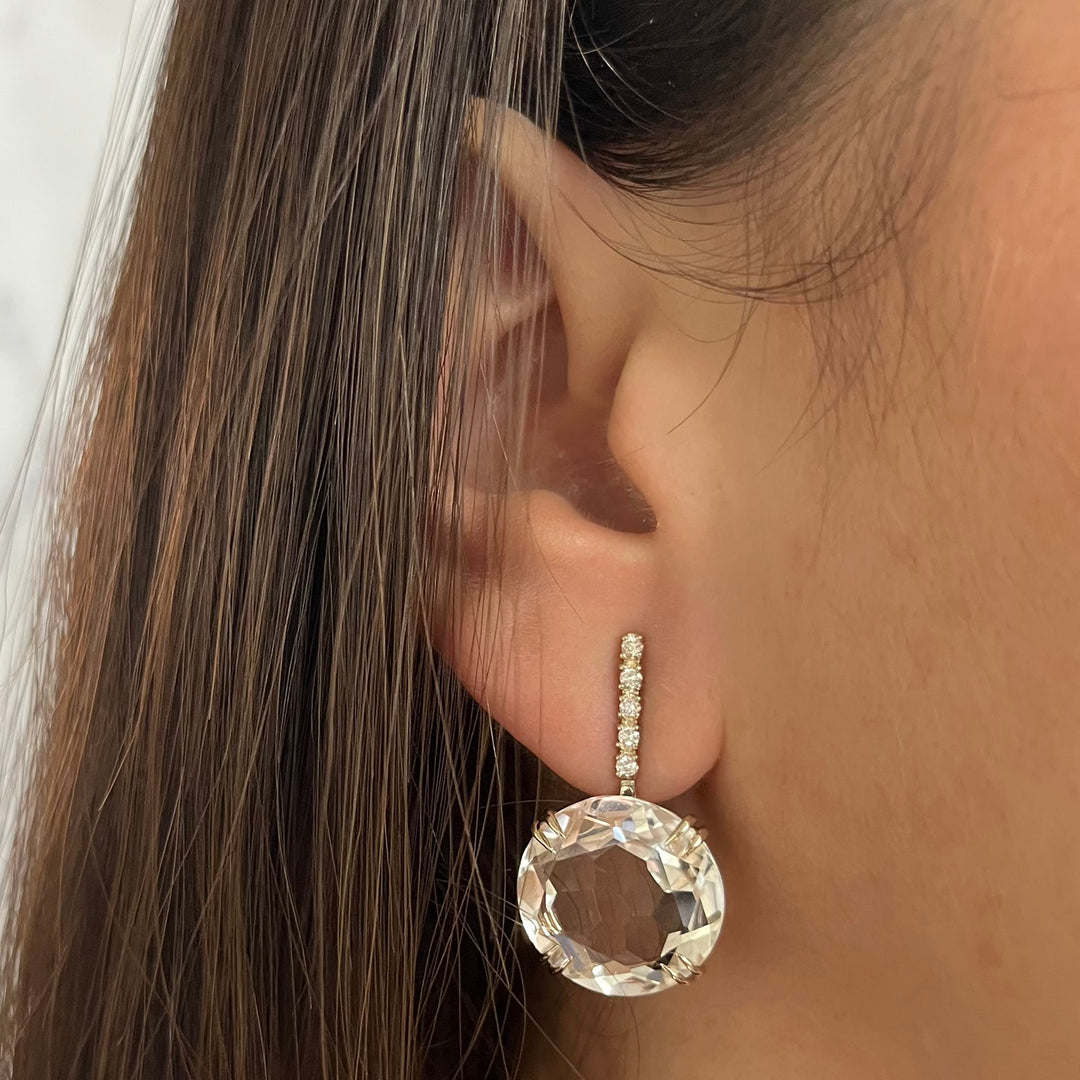 H. Stern 18K Noble Gold Cobblestone Quartz Drop Earrings