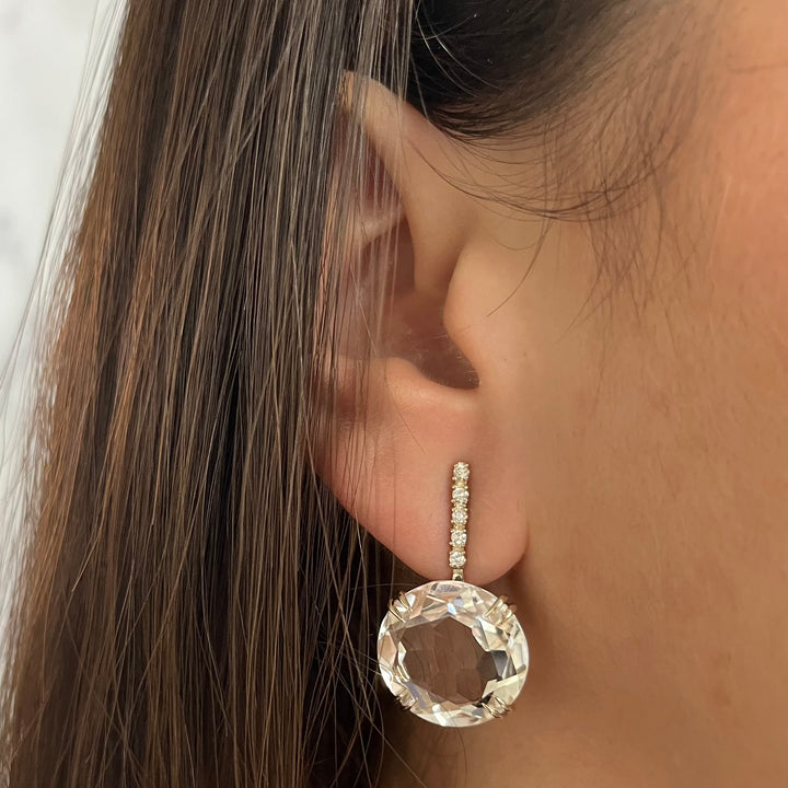 H. Stern 18K Noble Gold Cobblestone Quartz Drop Earrings