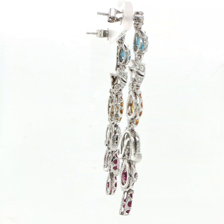 18K White Gold Chandelier Earrings