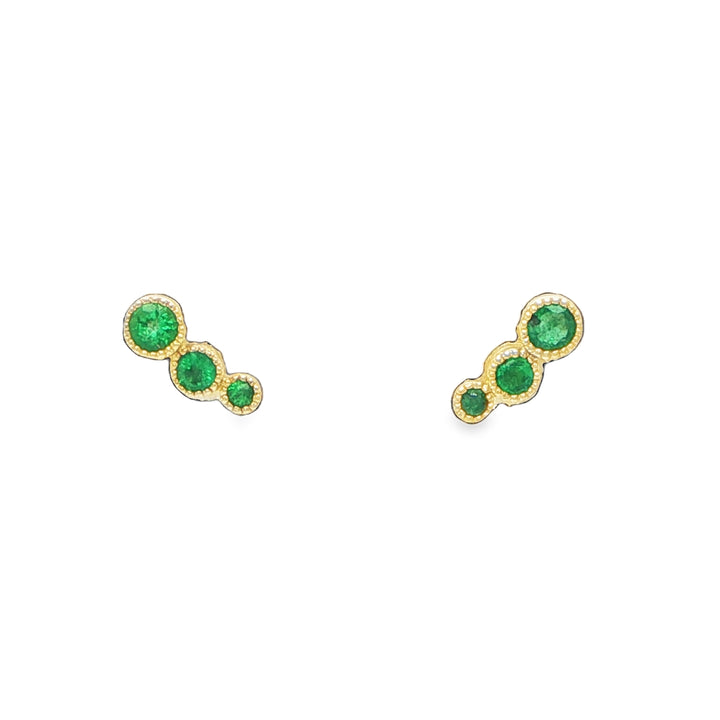 14K Yellow Gold Emerald Ear Crawler