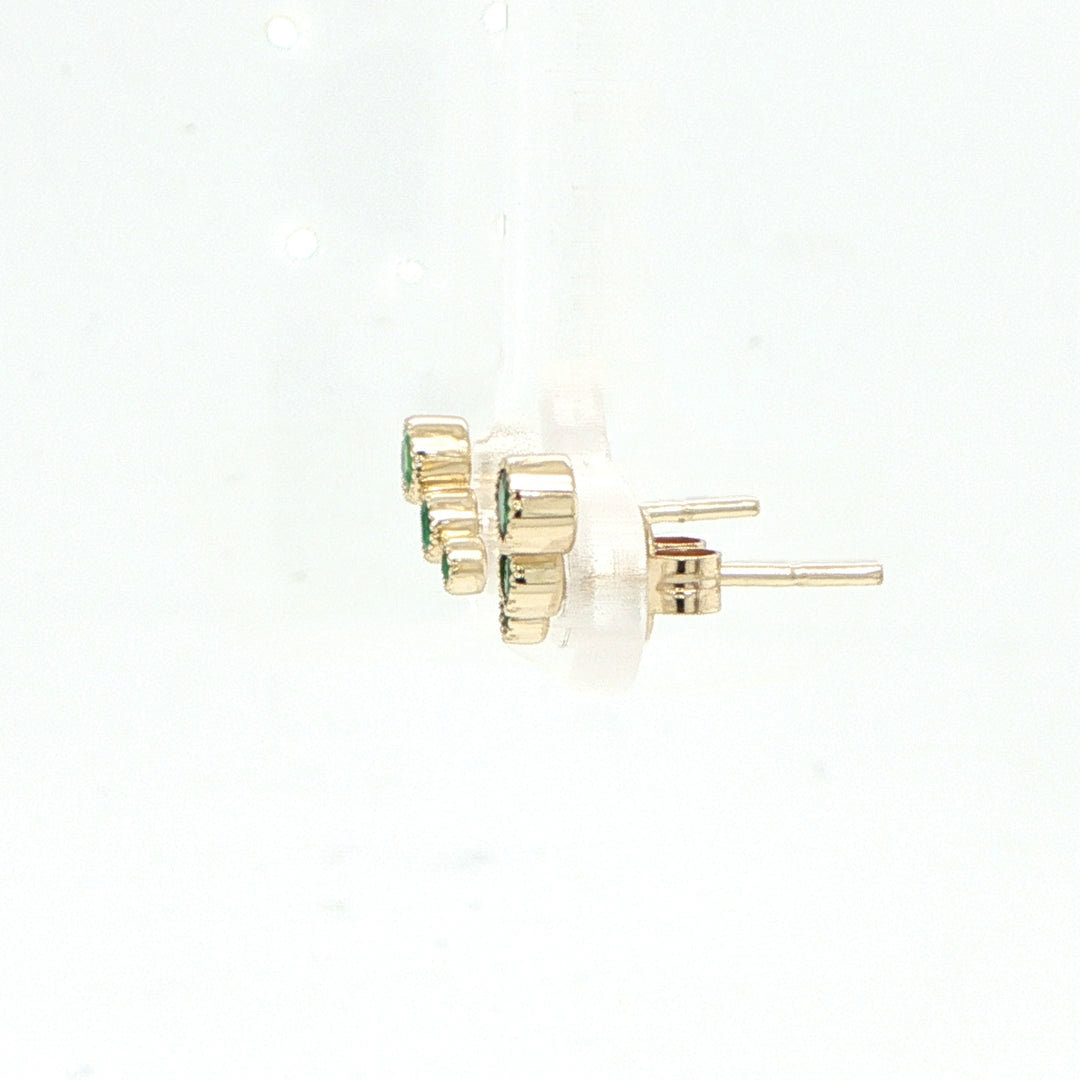 14K Yellow Gold Emerald Ear Crawler