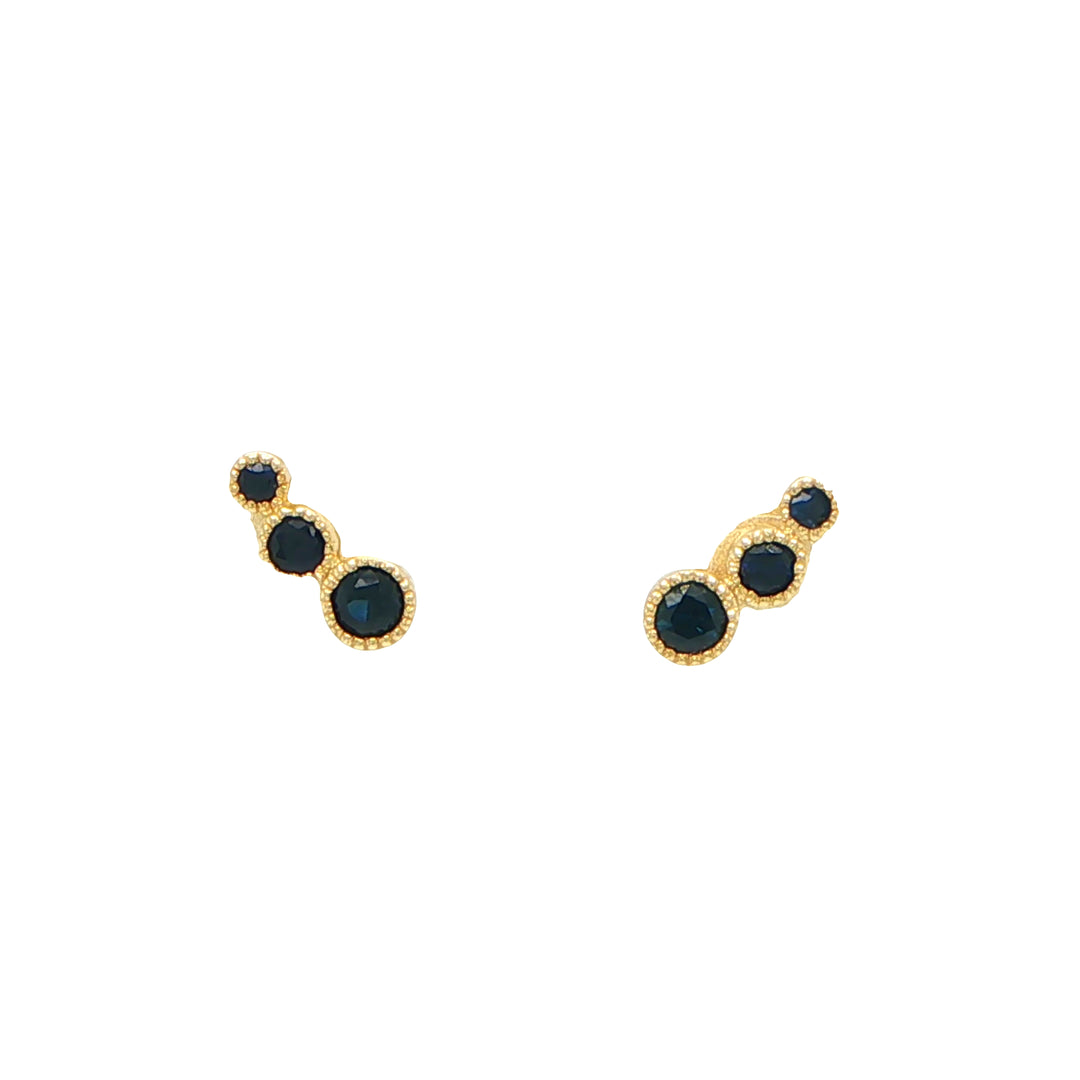 14K Yellow Gold Sapphire Ear Crawler