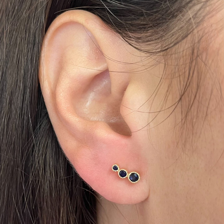 14K Yellow Gold Sapphire Ear Crawler
