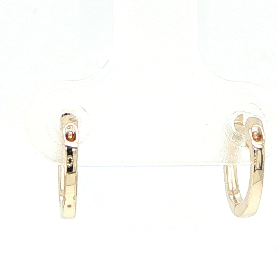 14K Yellow Gold Multicolor Huggie Hoop Earrings