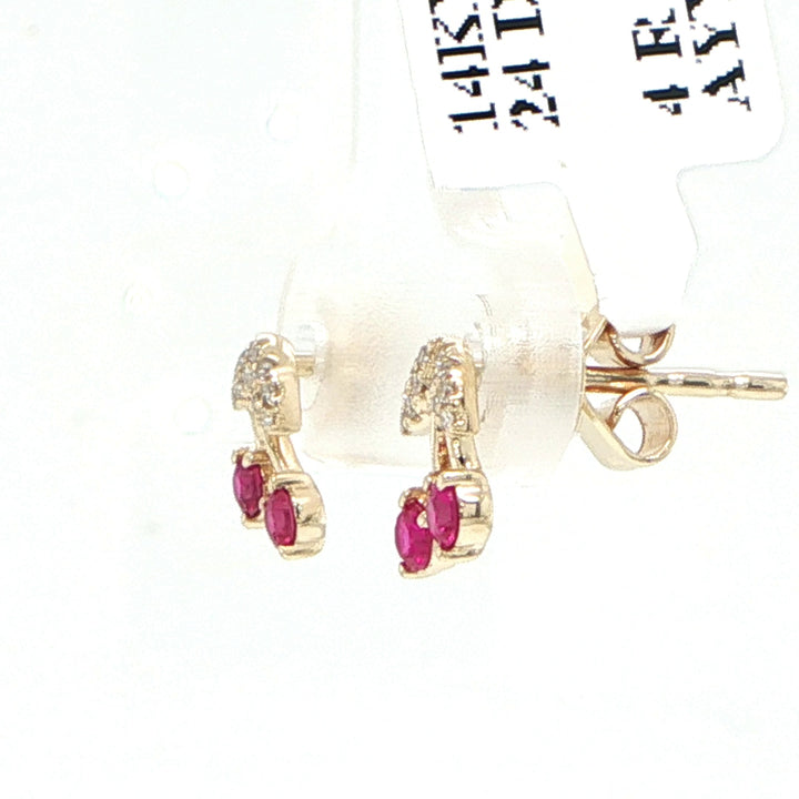 14K Yellow Gold Cherry Earrings