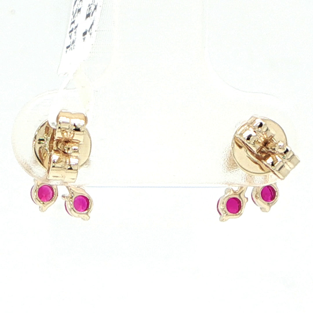 14K Yellow Gold Cherry Earrings