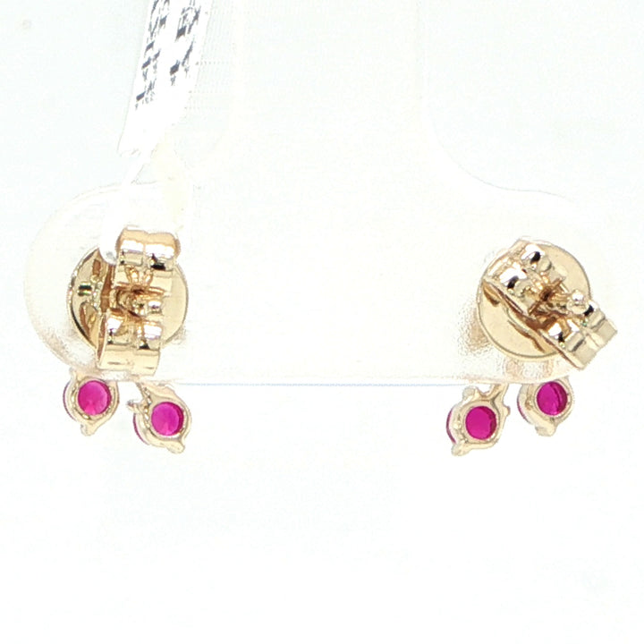 14K Yellow Gold Cherry Earrings