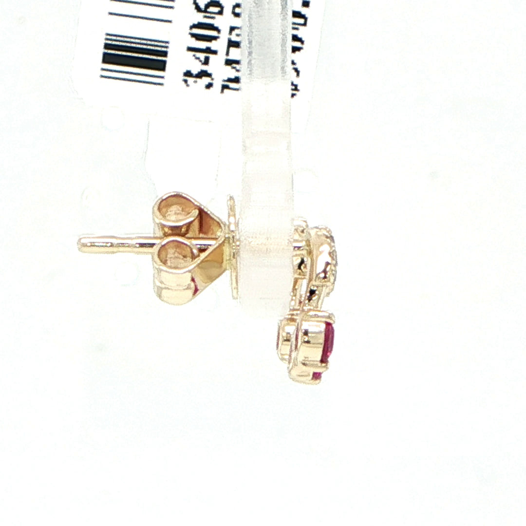 14K Yellow Gold Cherry Earrings