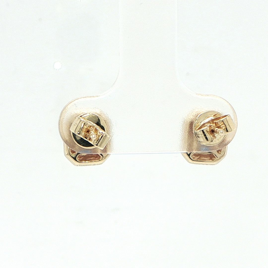 14K Yellow Gold Sapphire & Diamond Stud Earring