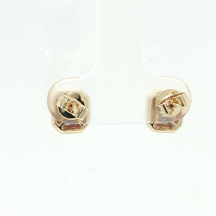 14K Yellow Gold Sapphire & Diamond Stud Earring