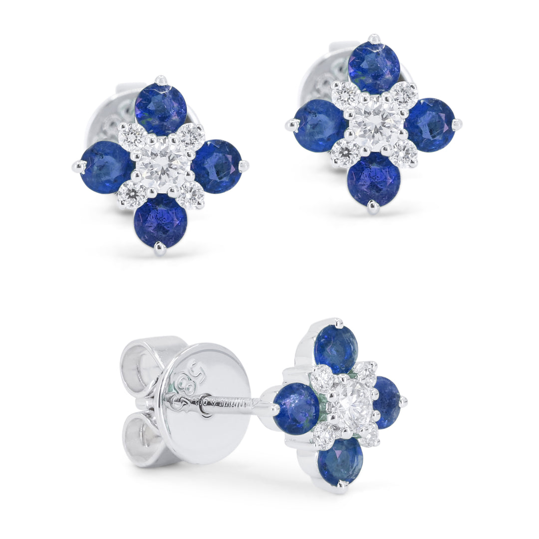 Sapphire Flower Earrings