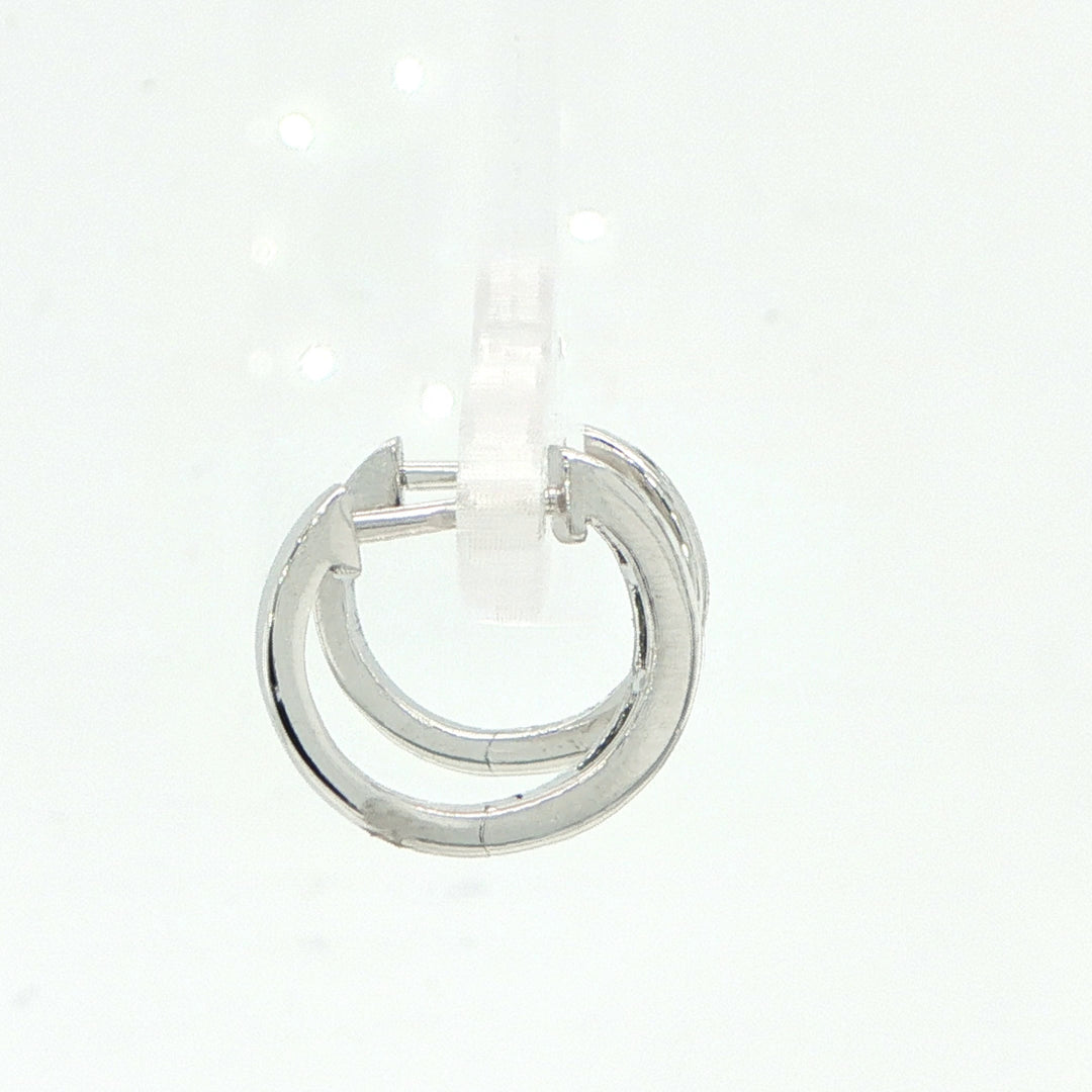 14K White Gold Emerald & Diamond Huggie Earrings
