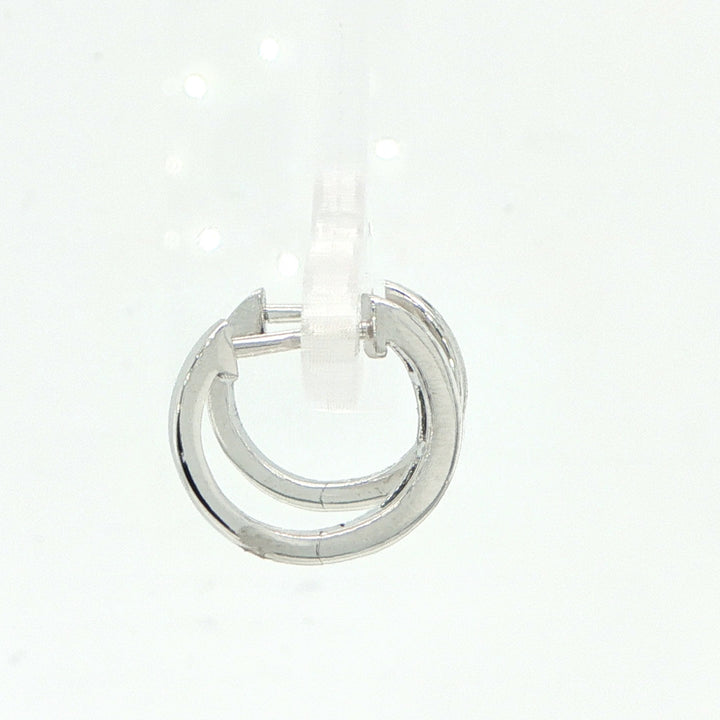 14K White Gold Emerald & Diamond Huggie Earrings