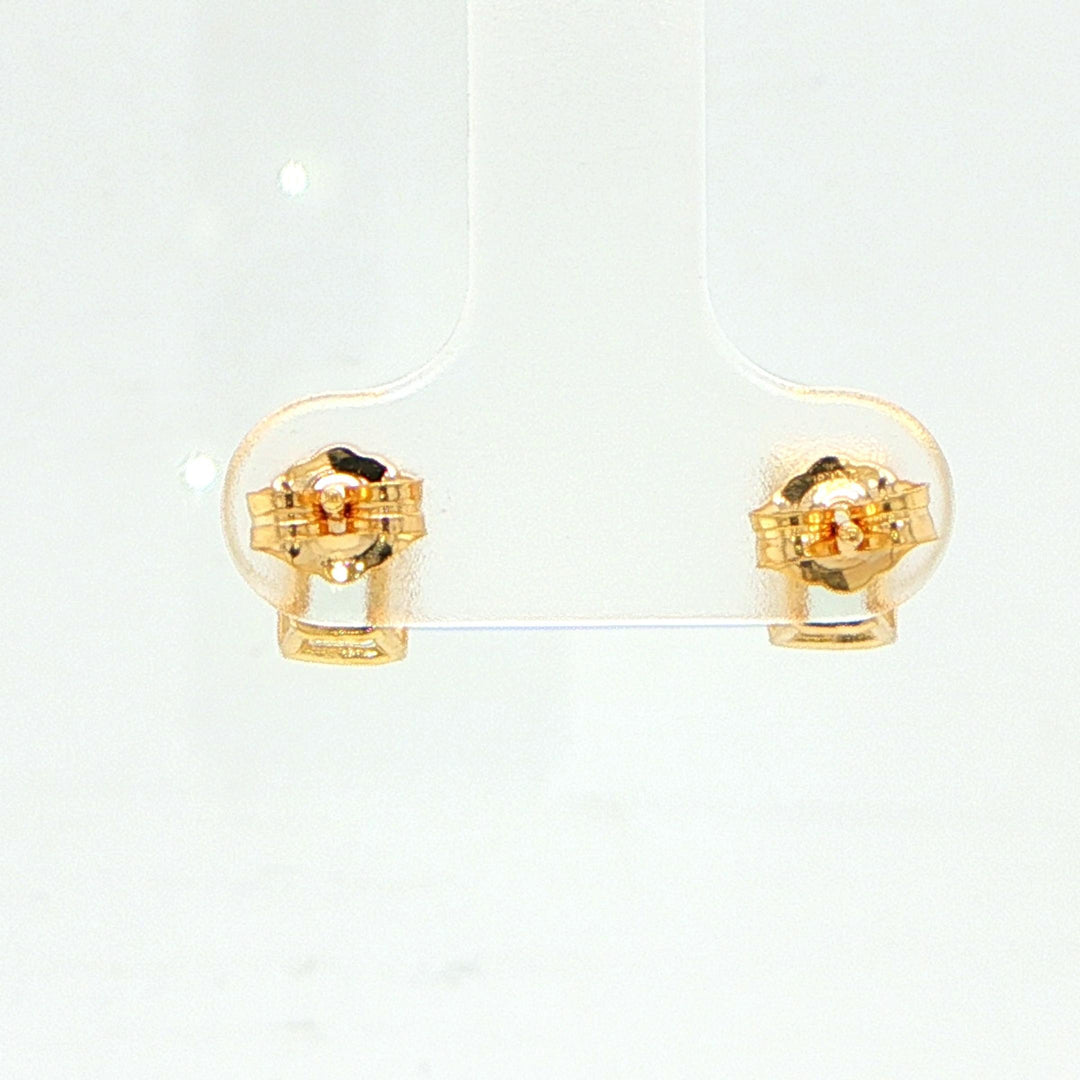 14K Yellow Gold Aquamarine Stud Earrings