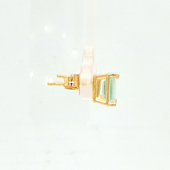 14K Yellow Gold Aquamarine Stud Earrings