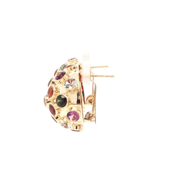 18K Yellow Gold Sputnik Multi-Gemstone Earrings