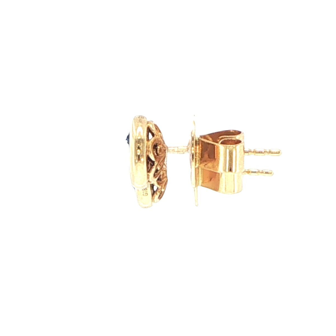 18K Yellow Gold Sapphire Stud Earrings