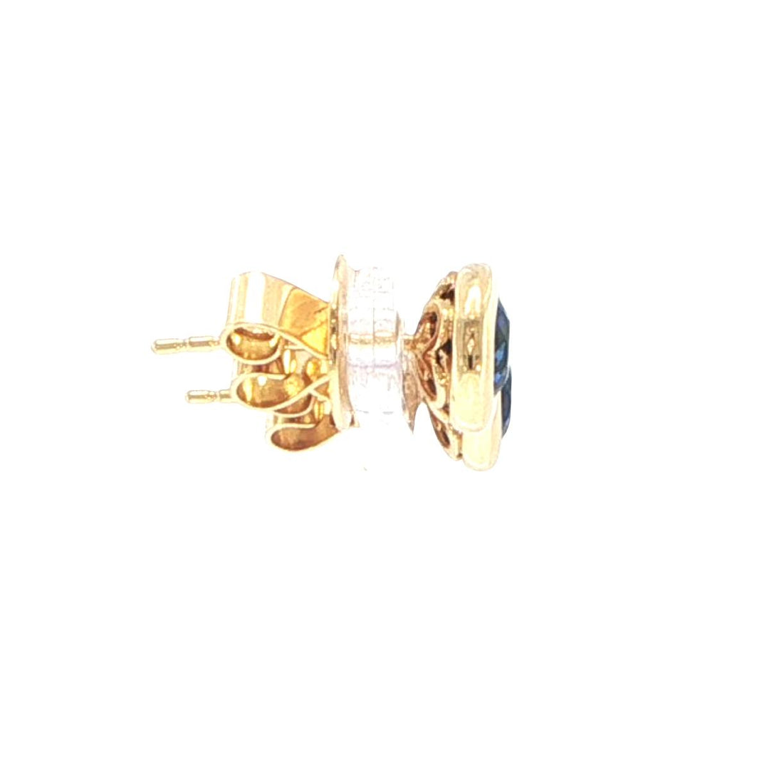 18K Yellow Gold Sapphire Stud Earrings