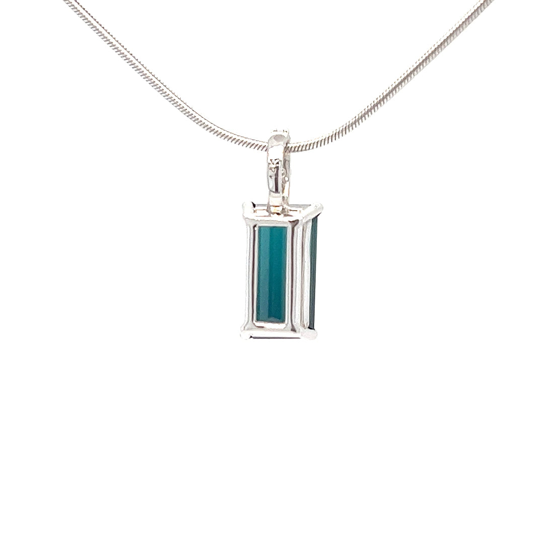 14K White Gold Tourmaline Drop Pendant