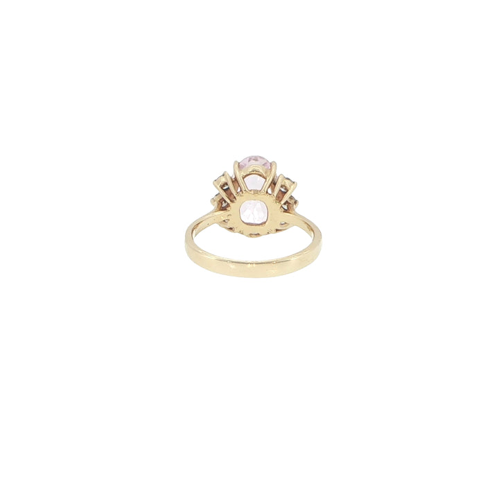14K Yellow Gold Kunzite & Diamond Cocktail Ring