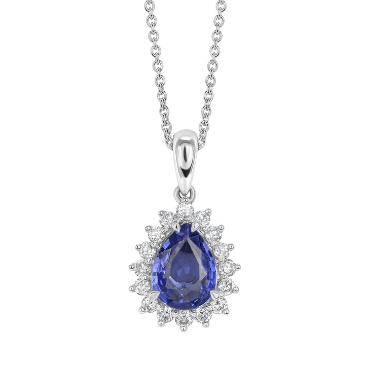 1.14 Carat Sapphire and Diamond Pendant